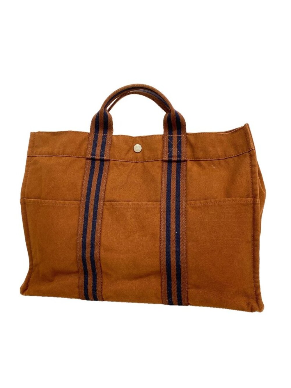 Hermes Tote Bag Fourre Tout MM Canvas Brown Silver